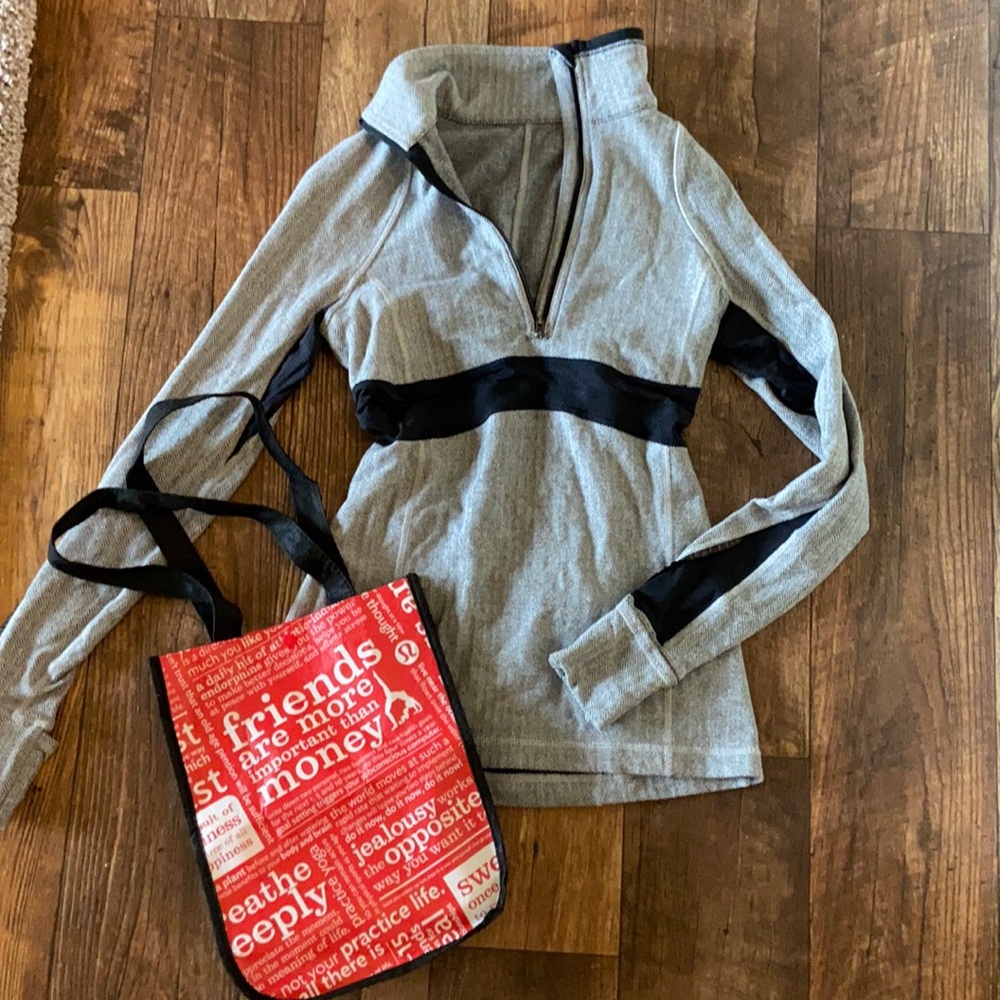 Ghost Heathered Coal Herringbone Run: Full Tilt Pullover Lululemon